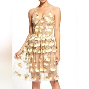 NWT-$298 DRESS THE POPULATION Audrey 3-D Floral Applique Dress - M